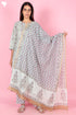 Chanderi Silk Kurta And Pant Set With Dupatta Block Print